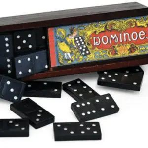 WOODEN DOMINOES IN A BOX