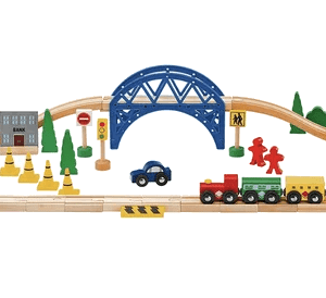 Wooden Train Set - 60 Piece
