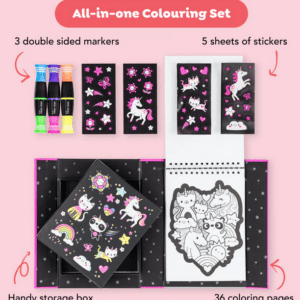 Neon Colouring Set - Unicorns and Friends