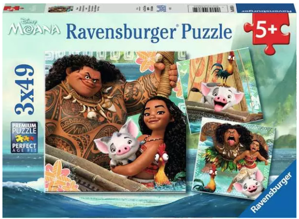 Children’s Puzzle Disney Moana 3x49pc - 49 Pieces Puzzle