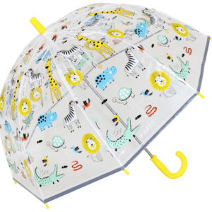 Childrens Colourful Dome Umbrella with Jungle Animal Print