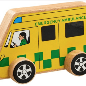 Lanka kade Wooden ambulance push along toy