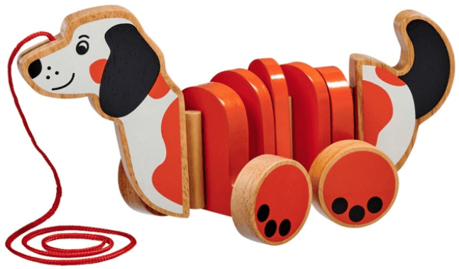 Lanka kade Wooden dog pull along toy