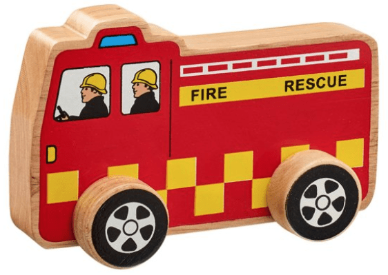 Lanka kade Wooden fire engine push along toy