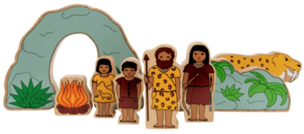 Lanka kade Wooden prehistoric playset - 8 figures
